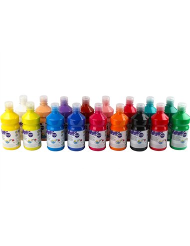 Gouache scolaire liderpapel liquide lavable fermeture sécurité brillante coloris marron flacon 500ml.
