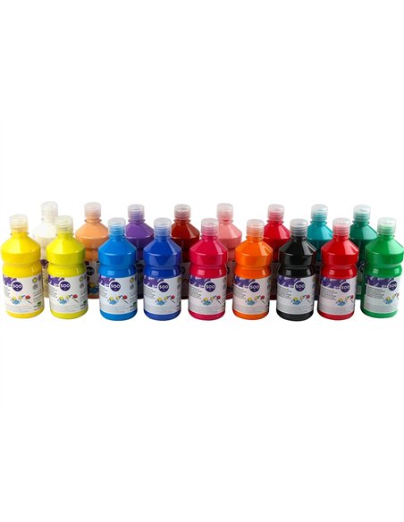 Gouache scolaire liderpapel liquide lavable fermeture sécurité brillante coloris marron flacon 500ml.