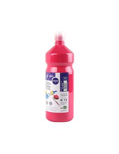 Gouache scolaire liderpapel liquide lavable fermeture sécurité brillante coloris fuchsia flacon 1000ml. 2