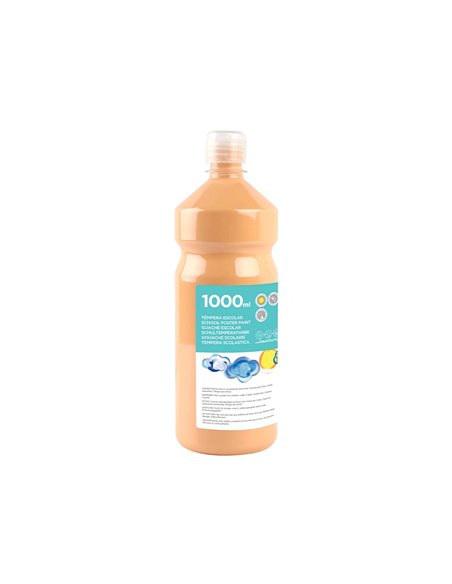 Gouache scolaire liderpapel liquide lavable fermeture sécurité brillante coloris chair flacon 1000ml.