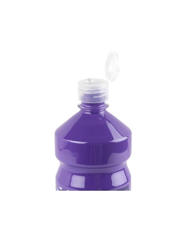 Gouache scolaire liderpapel liquide lavable fermeture sécurité brillante coloris violet flacon 1000ml.