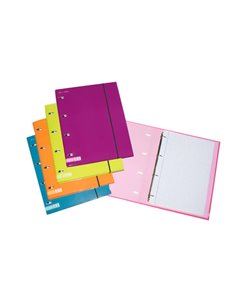 Classeur Ancor Carpetblok 4 anneaux A4 avec grille 4 x 4 mm - Fermeture élastique - Couleurs assorties