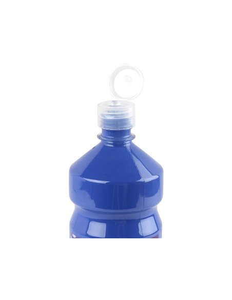 Gouache scolaire liderpapel liquide lavable fermeture sécurité brillante coloris bleu marine flacon 1000ml.