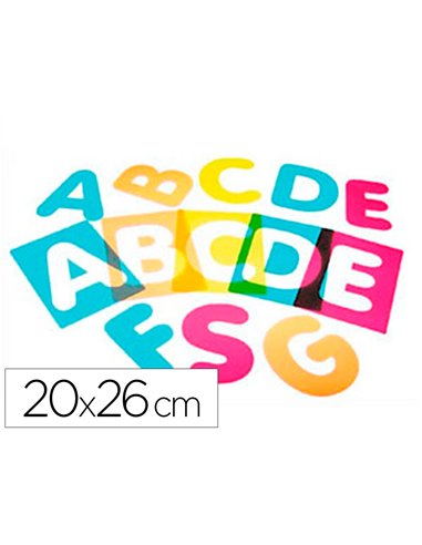 Pochoir alphabet culture club en plastique lettres majuscules 20x16cm paquet 26 unites.