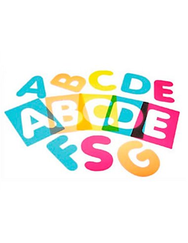 Pochoir alphabet culture club en plastique lettres majuscules 20x16cm paquet 26 unites.