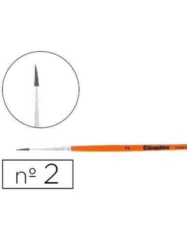 Pinceau cléopâtre nº2 poils de poney bois fsc vernis protecteur.