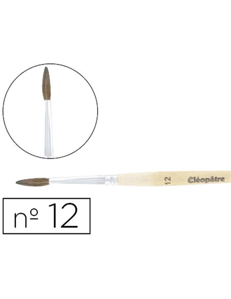 Pinceau cléopâtre nº12 petit gris mélangé bois fsc vernis protecteur.