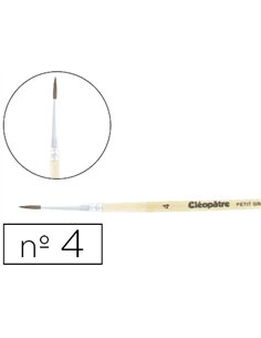 Pinceau cléopâtre nº4 petit gris mélangé bois fsc vernis protecteur.