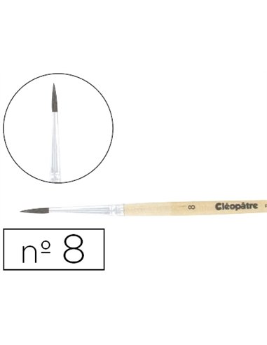 Pinceau cléopâtre nº8 petit gris mélangé bois fsc vernis protecteur.