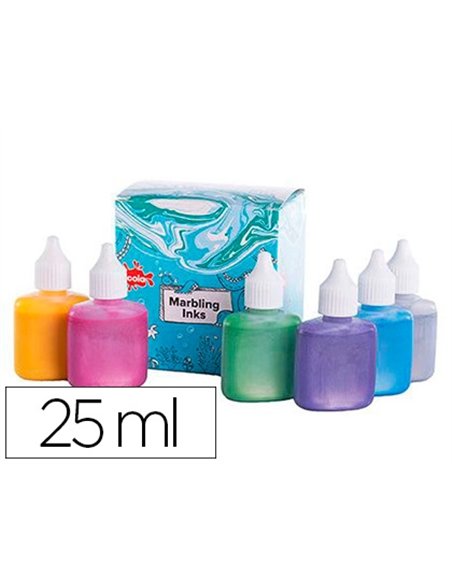 Marbling oz international base huile resiste eau lumiere couleurs miscibles kit 6 couleurs metallisees.