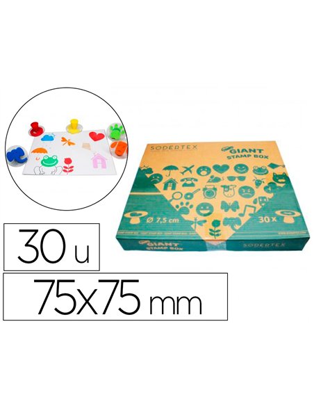 Tampons en mousse eva sodertex theme mon petit quotidien 30 pcs diam. 75mm avec poignee.
