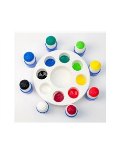 Palette godets et 10 tampons mousse dont 2 gratuits.