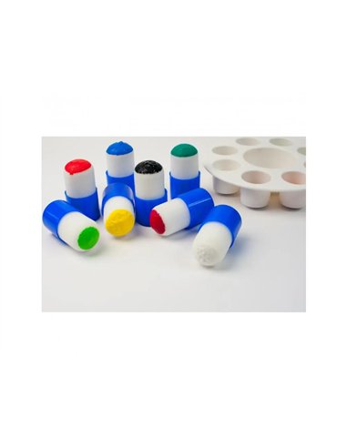 Palette godets et 10 tampons mousse dont 2 gratuits.