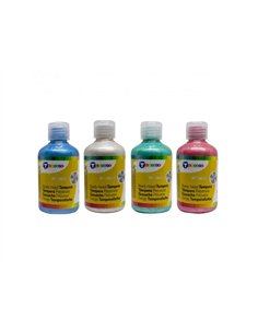 Gouache nacree tcolors prete a l emploi sechage rapide flacons de 250 ml 4 unites coloris assortis.