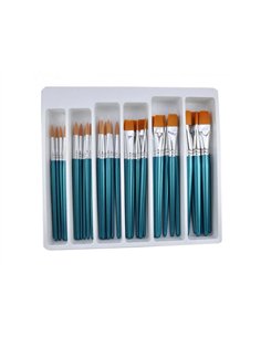 Assortiment pinceaux differentes tailles 1 bac de rangement lot de 36 pieces assorties.