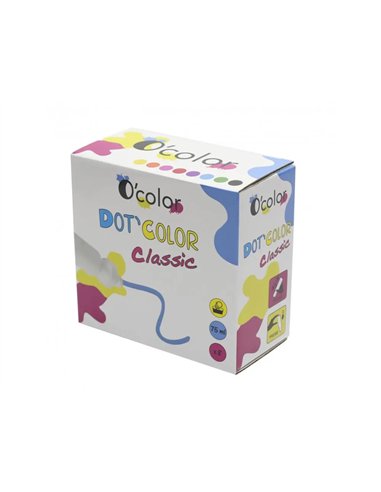 Applicateur gouache o color dot'colors marqueur embout mousse lavable miscible 75ml lot de 8 flacons.
