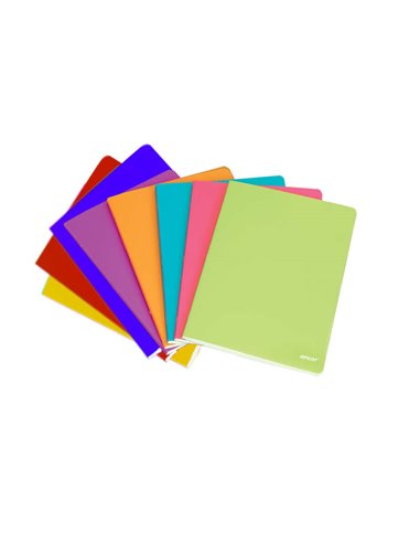 Carnet Ancor Classic Stripes, format A4, quadrillé 5 x 5 mm, 48 feuilles 90 g, couverture polypropylène, couleurs assorties