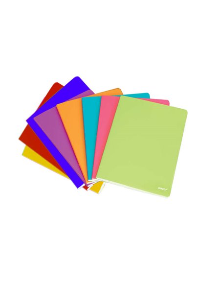 Carnet Ancor Classic Stripes, format A4, quadrillé 5 x 5 mm, 48 feuilles 90 g, couverture polypropylène, couleurs assorties