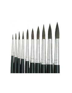 Pinceau o'color poils poney n 22 ideal gouache et aquarelle virole aluminium manche boislaque lot 10 unites.