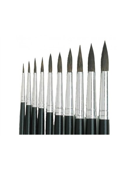 Pinceau o'color poils poney n 22 ideal gouache et aquarelle virole aluminium manche boislaque lot 10 unites.