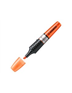 Surligneur stabilo luminator design futuriste forme fuselée corps transparent longue durée couleur orange. 2