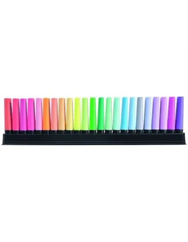 Surligneur stabilo boss original rechargeable pointe biseautee trace 2/5mm deskset 23 unites assorties.
