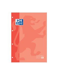 Cahier de recharge Oxford School Classic - Format A4 - Couverture souple - Encollé - Grille 5x5 - 80 feuilles - Couleur pêche