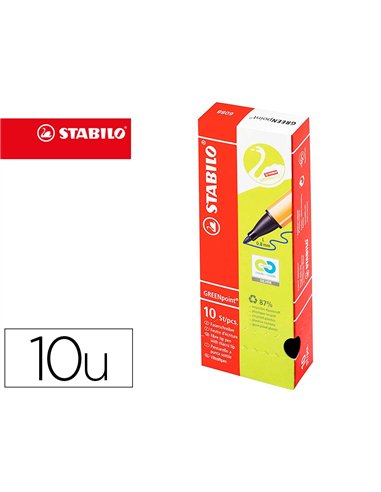 Stylo-feutre stabilo greenpoint plastique recycle ecriture moyenne 0,8mm pointe multifonction coloris vert.