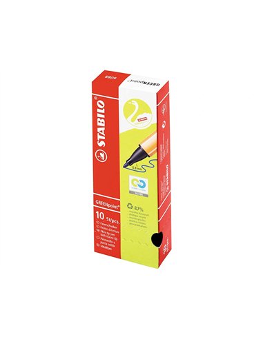 Stylo-feutre stabilo greenpoint plastique recycle ecriture moyenne 0,8mm pointe multifonction coloris vert.
