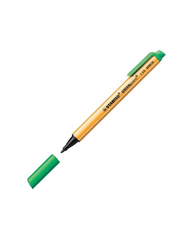 Stylo-feutre stabilo greenpoint plastique recycle ecriture moyenne 0,8mm pointe multifonction coloris vert.
