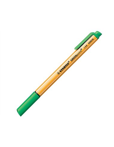Stylo-feutre stabilo greenpoint plastique recycle ecriture moyenne 0,8mm pointe multifonction coloris vert.