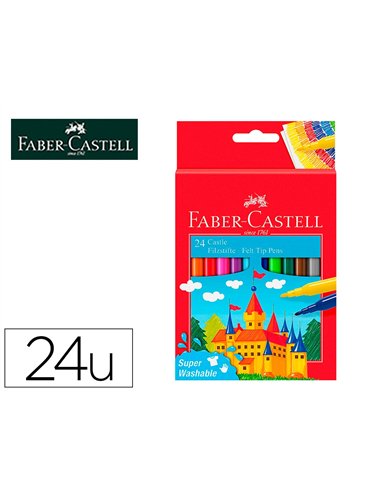 Feutre scolaire faber castell chateau pochette de 24.