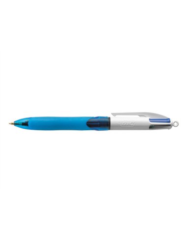 Stylo-bille bic 4 couleurs grip pro pointe moyenne encre classique rétractable rechargeable 4 couleurs.