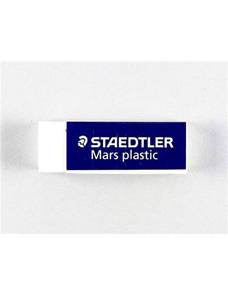 Gomme staedtler mars plastic 65x23x13mm crayons mines papier calque film coloris blanc.