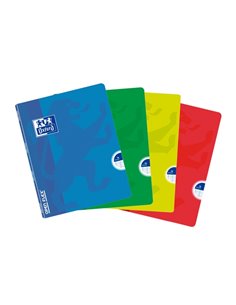Cahier agrafé Oxford School Classic Openflex A5 - Couverture plastique résistante - 1 ligne avec 2 marges - 48 feuilles - Couleu