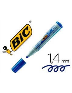 Marqueur bic velleda 1701 effaçable pointe ogive tracé 1-5mm encre base alcool inodore corps plastique bleu.