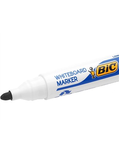 Marqueur bic velleda 1701 effaçable pointe ogive tracé 1-5mm encre base alcool inodore corps plastique noir.