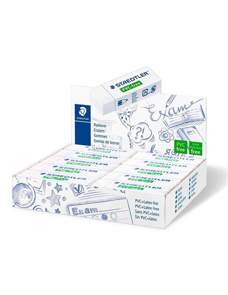 Gomme staedtler 525 b sans pvc ni latex blanche 65 x 23 x 13 mm.
