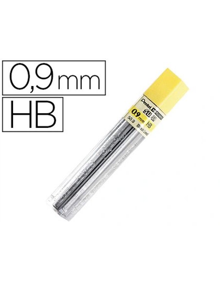 Mine pentel 0.9mm hb étui 15 unités.