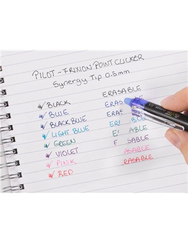 Recharge roller pilot frixion point et clicker pointe fine coloris bleu nuit set 3 unites.