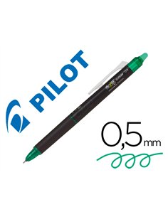 Roller pilot frixion point clicker 05 encre gel thermosensible effacable rechargeable vert.