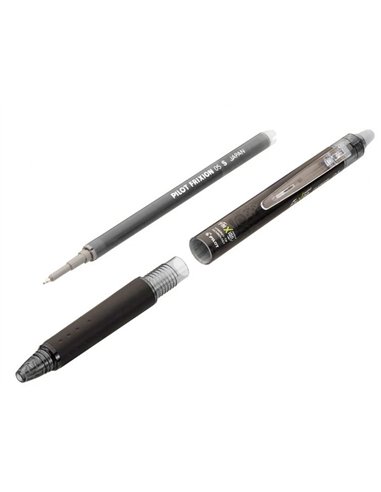 Roller pilot frixion point clicker 05 encre gel thermosensible effacable rechargeable noir.