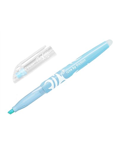 Surligneur pilot frixion light natural effacable pointe moyenne biseautee coloris bleu ciel.