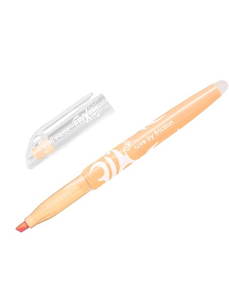 Surligneur pilot frixion light natural effacable pointe moyenne biseautee coloris orange clair.