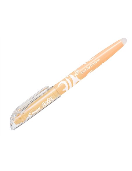 Surligneur pilot frixion light natural effacable pointe moyenne biseautee coloris orange clair.