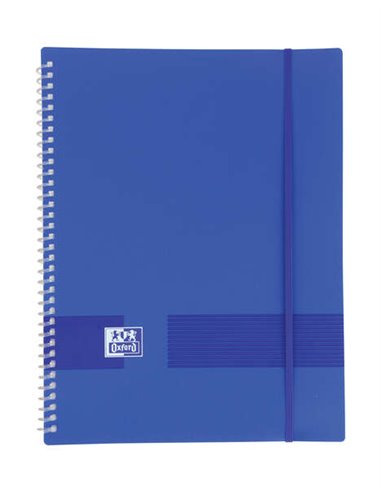 Chemise Oxford Live & Go A4 à pochettes - Couverture plastique opaque - Reliure spirale - 20 pochettes - Bleu marine