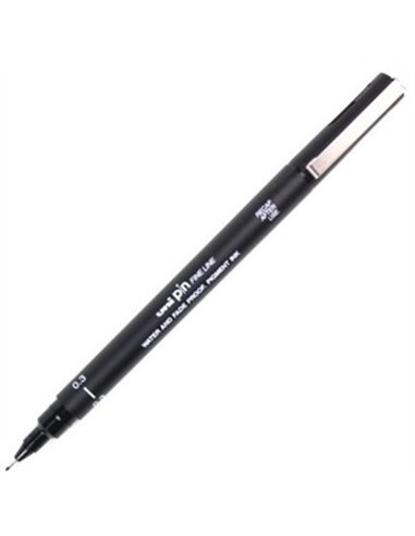 Feutre technique uniball pointes calibrees 0,3mm encre noir trace net et precis.