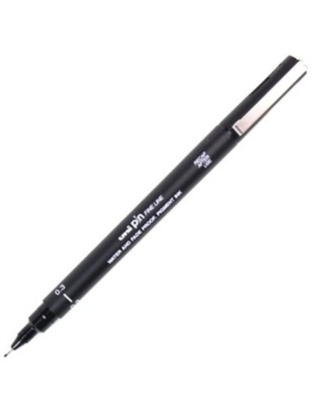 Feutre technique uniball pointes calibrees 0,3mm encre noir trace net et precis.