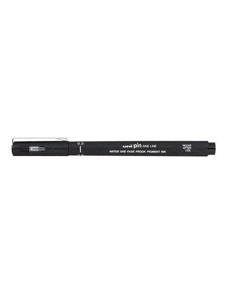 Feutre technique uniball pointes calibrees 0,3mm encre noir trace net et precis.