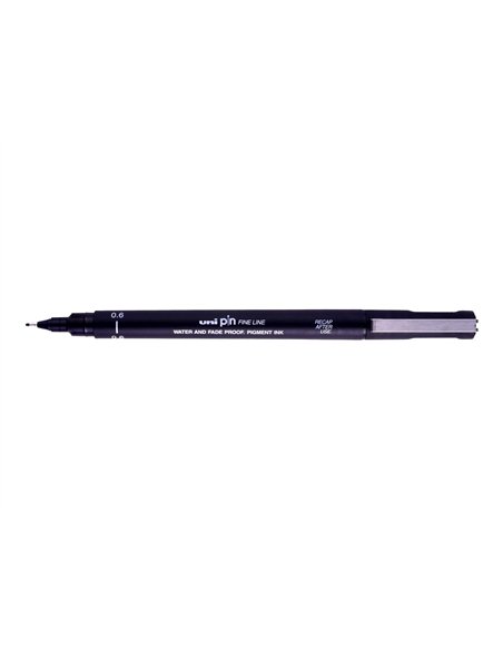 Feutre technique uniball pointes calibrees 0,6mm encre noir trace net et precis.